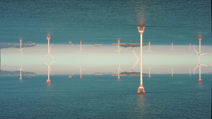 珠海 海上风车 新能源 大湾区 镜像