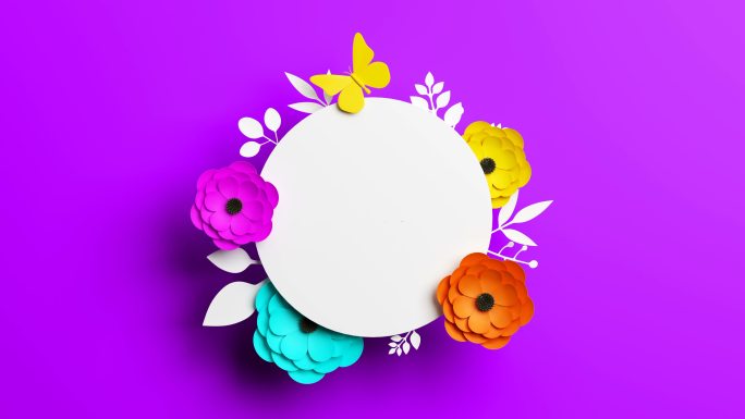 紫色背景花朵的通用儿童节概念