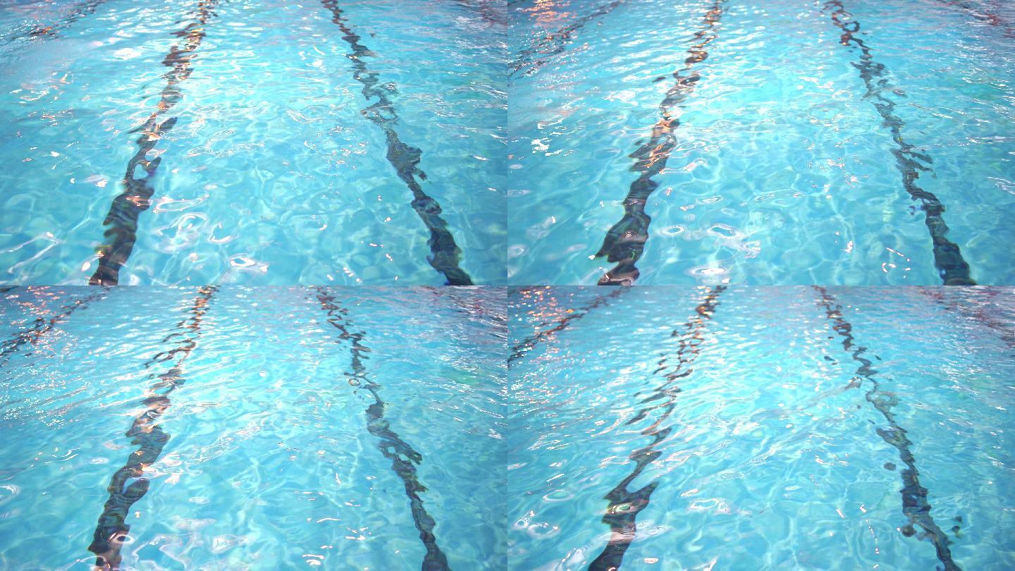 公共游泳池波光粼粼折射浅水