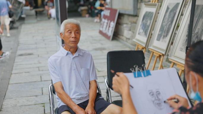 画家、街头绘画、素描、速写