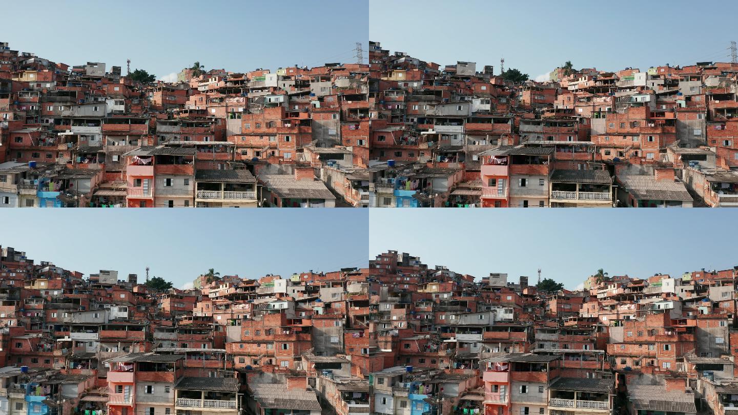 巴西圣保罗简易社区生活鸟瞰图