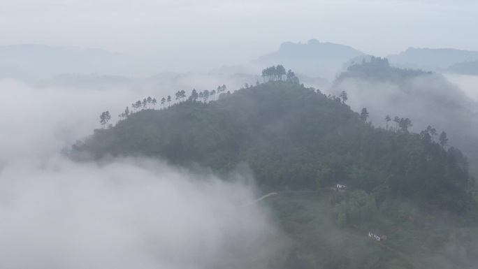 流云云层水墨山水云海航拍中国视频素材