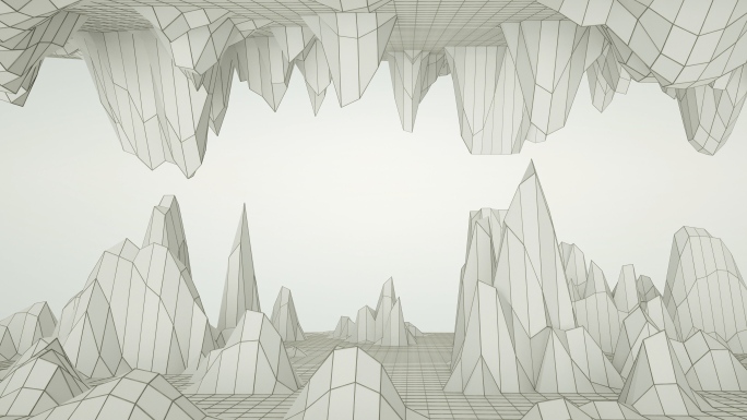 【4K时尚背景】立体岩洞白色艺术概念创意