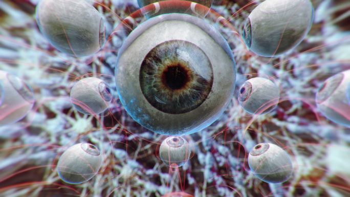 眼睛，神经细胞。医疗元素人体器官视力展示