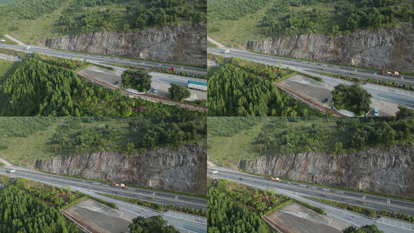 云南山区地形开山而建的高速公路