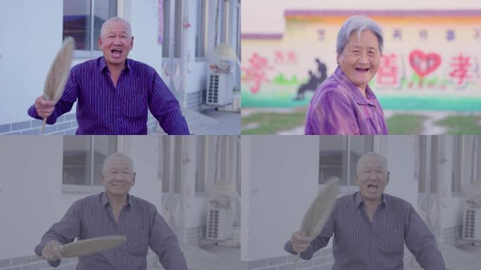 4K升格拍摄老年人的幸福笑容