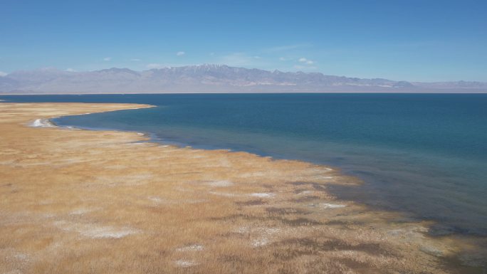 原创 青海小柴旦湖湿地湖泊自然风光航拍