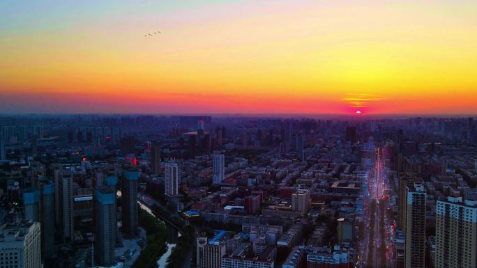 城市落日延时 沈阳美景