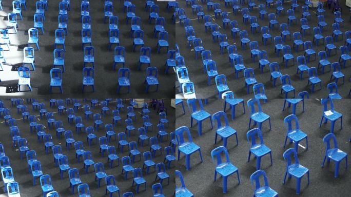 泰国三次拍摄空座位，疏远等待2019冠状病毒疾病疫苗的人群