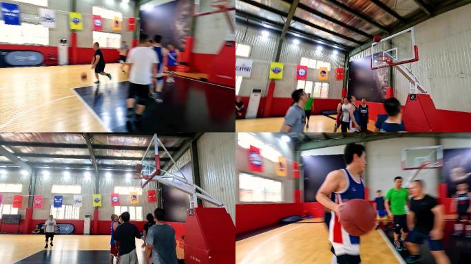 室内篮球馆打篮球