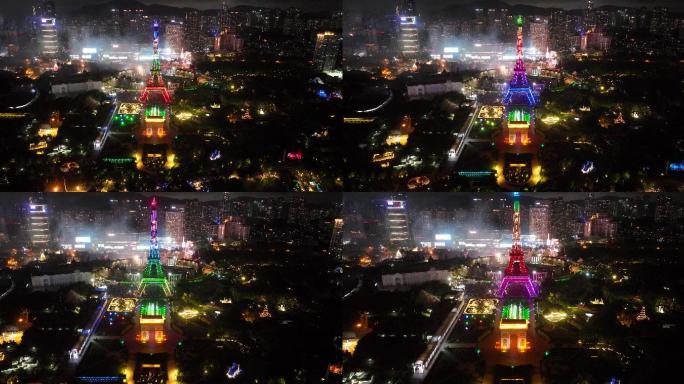 【正版5K素材】深圳世界之窗夜景航拍1