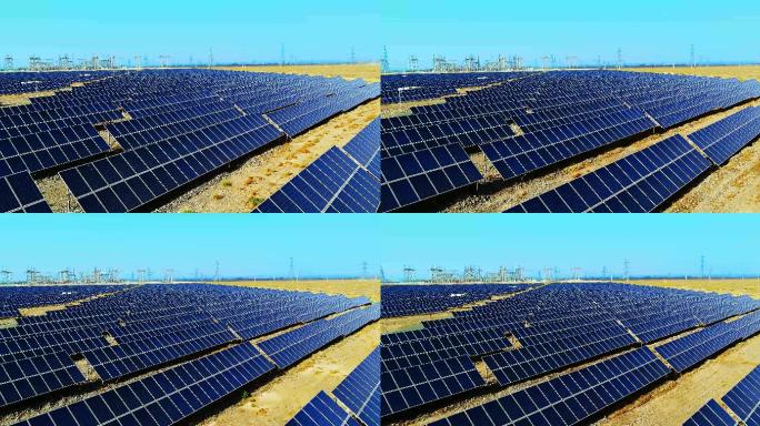 太阳能发电站绿色能源基地太阳能板