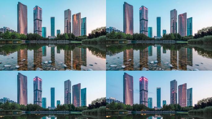 【8K】北京望京CBD楼群日转夜延时摄影