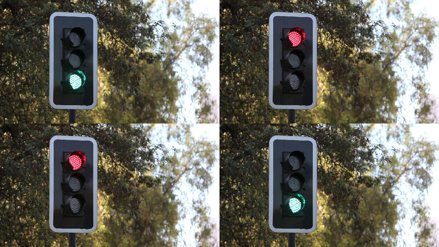 红绿灯-城市大道城市街道斑马线红绿灯红灯