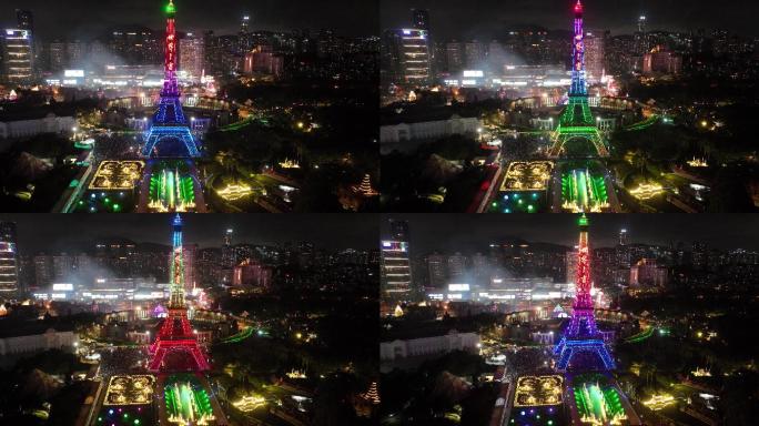 【正版5K素材】深圳世界之窗夜景航拍2