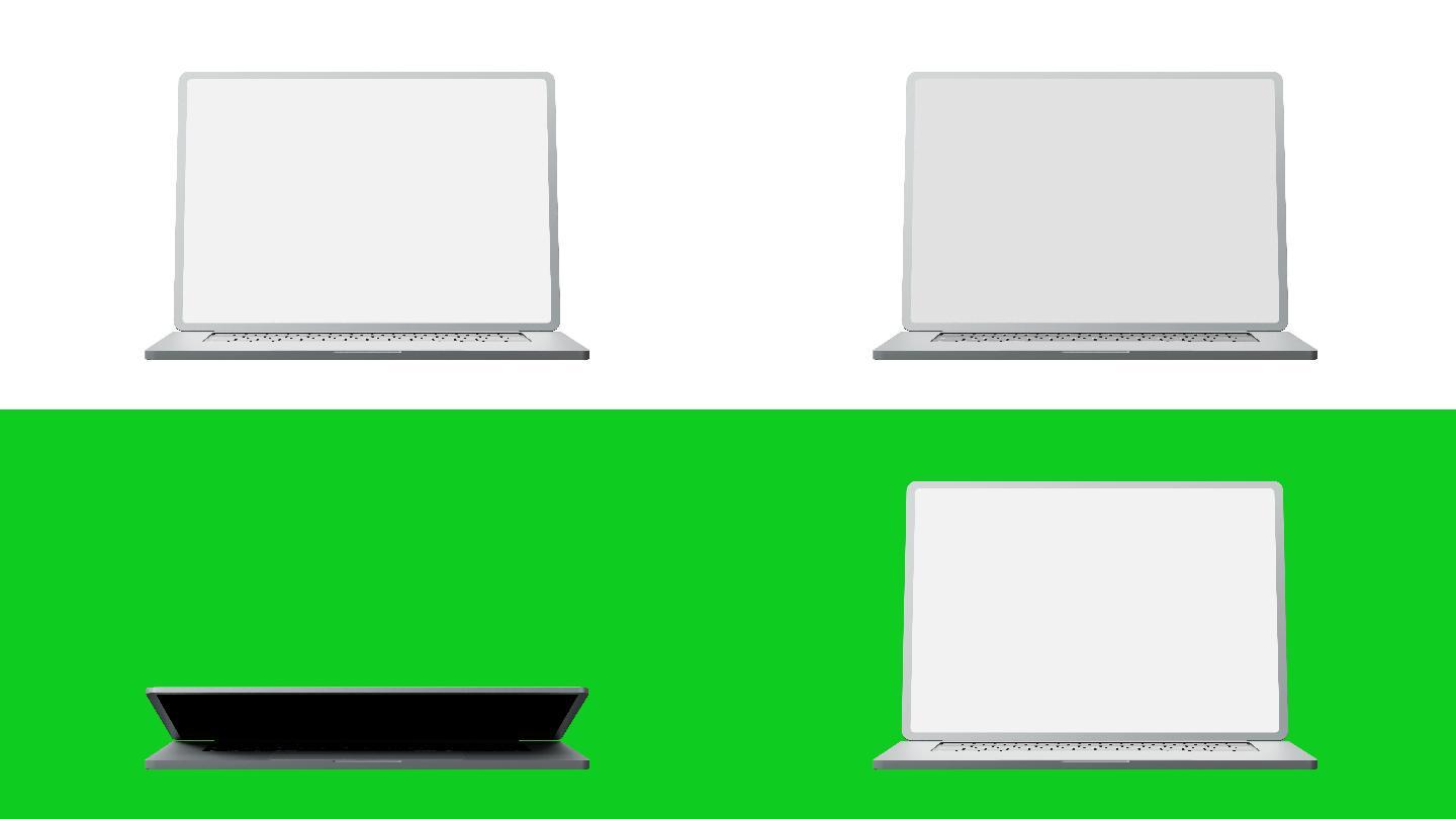 空白笔记本电脑屏幕打开动画