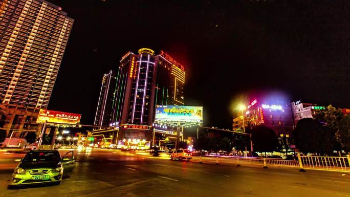 大龙城市广场夜景延时摄影