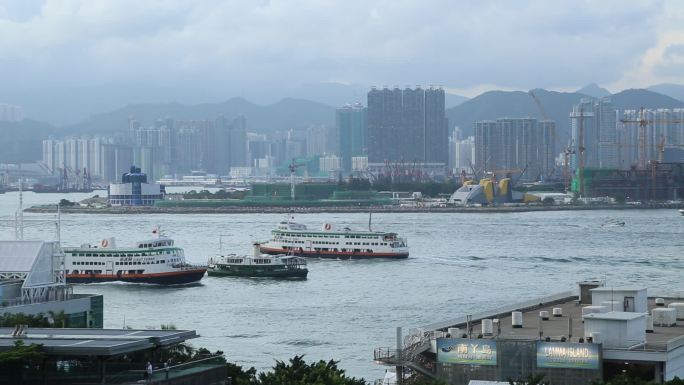 香港 码头 船只 货运 大海