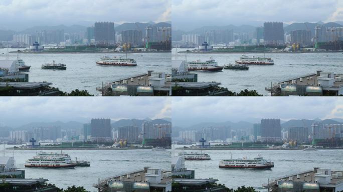 香港 码头 船只 货运 大海