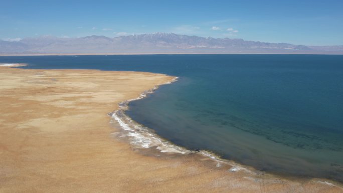 原创 青海小柴旦湖湿地湖泊自然风光航拍