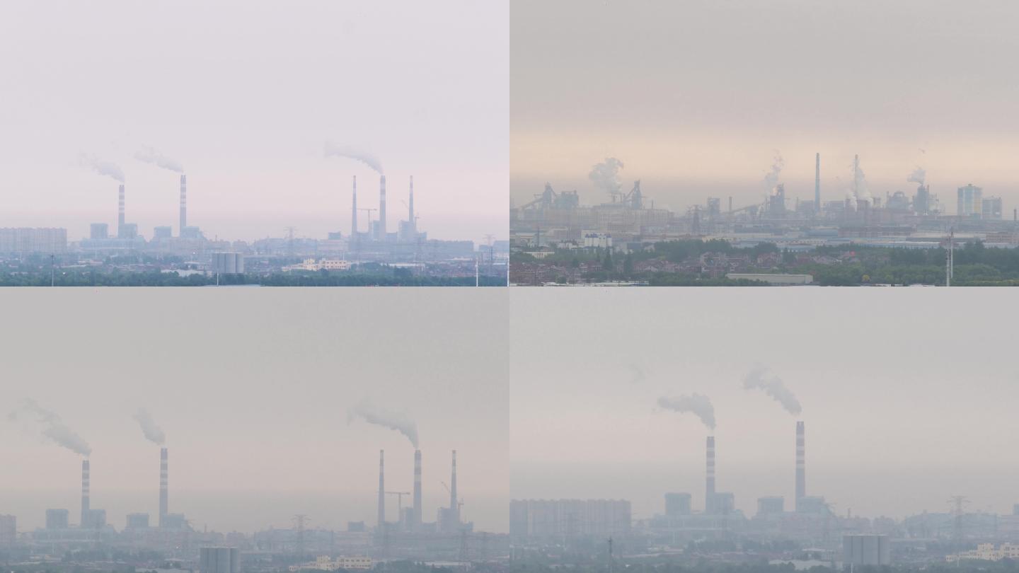 工厂烟囱 城市雾霾  大气污染