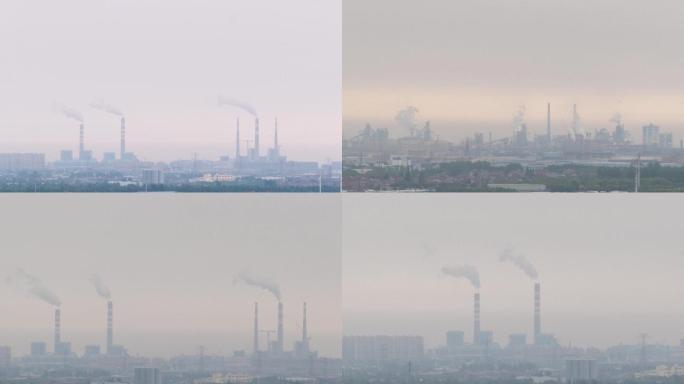工厂烟囱 城市雾霾  大气污染