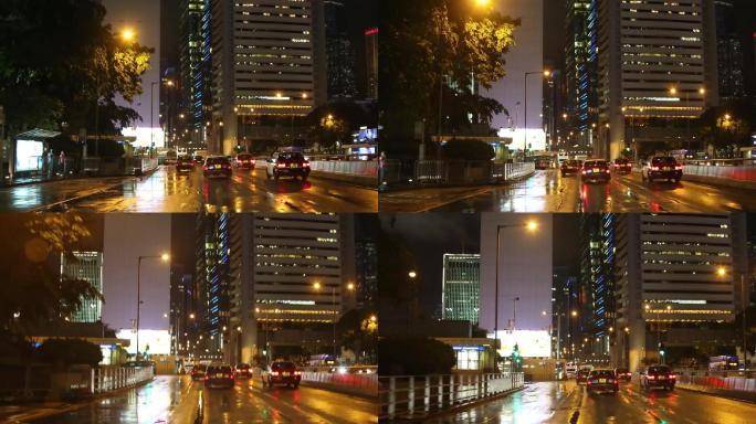 香港夜晚马路