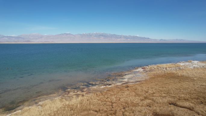 原创 青海小柴旦湖湿地湖泊自然风光航拍