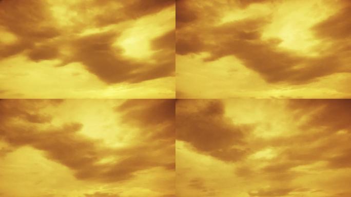 【HD天空】金色乌云云层云絮魔幻晚霞阴云