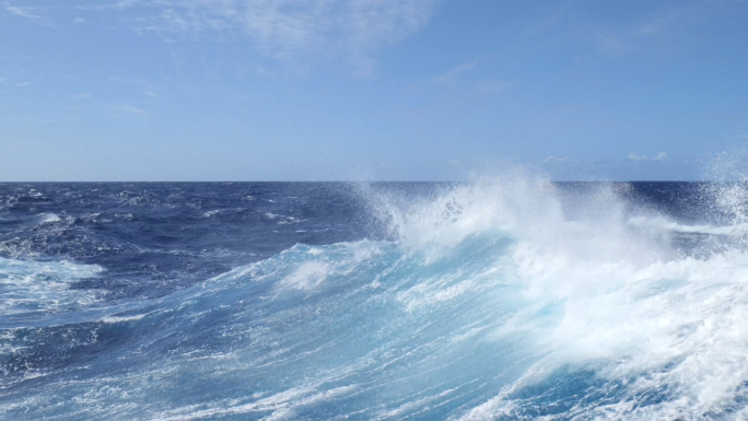 【4K】波涛汹涌的大海海面-海浪