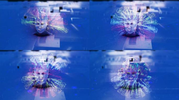 病毒和人体内部数字网络空间metaverse概念高质量渲染视频