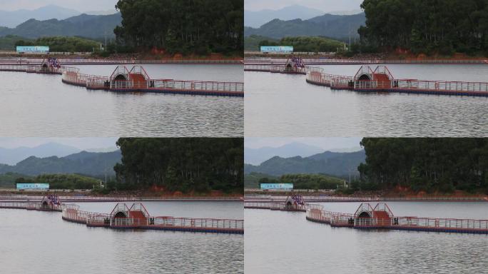 古田翠屏湖大型水库自然生态湖栈桥氧气清新