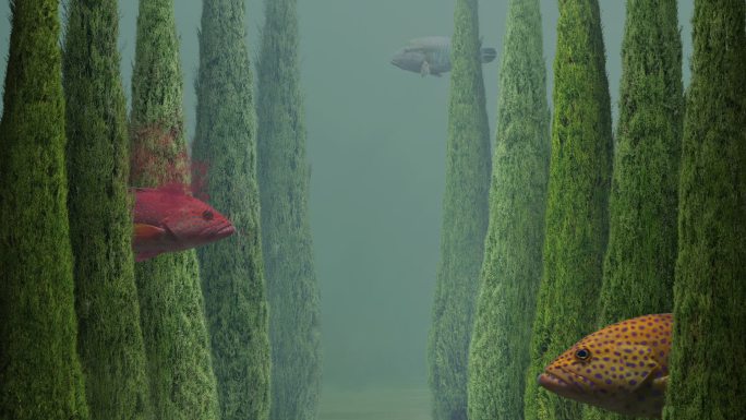 悬浮梦想三维动画海底世界鱼