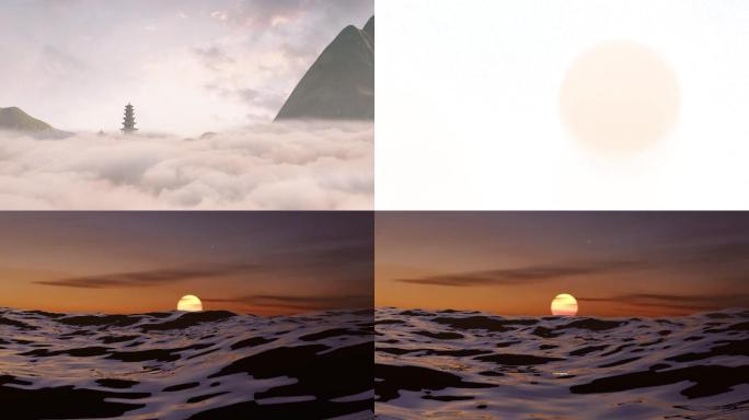 C4D渲染山海概念镜头3D