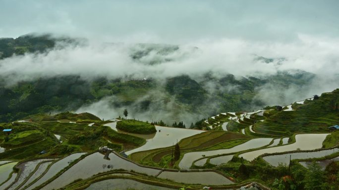 中国贵州壮丽的嘉浜梯田