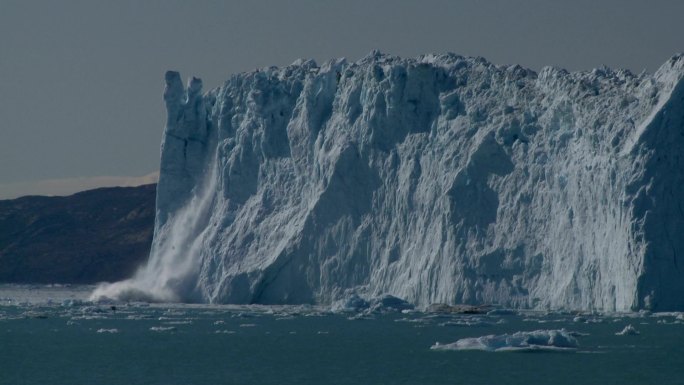 冰川崖崩解极地冰山融化