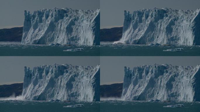 冰川崖崩解极地冰山融化