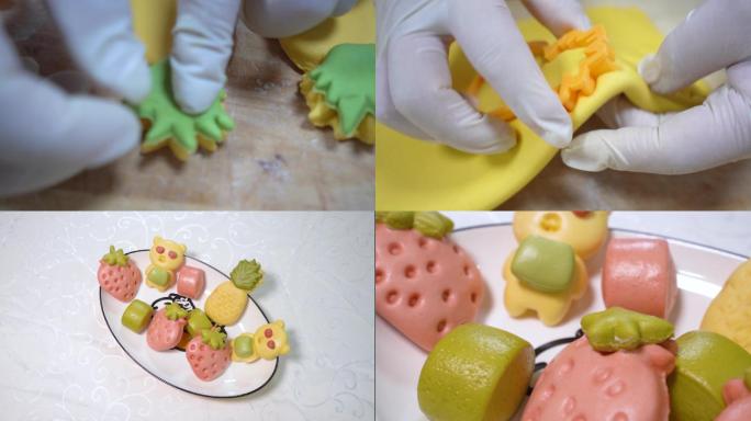儿童菠萝草莓小熊造型面点制作