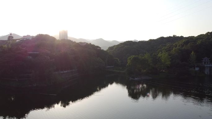 重庆华岩室航拍 湖面航拍