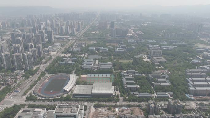 重庆师范大学航拍全景 灰度模式