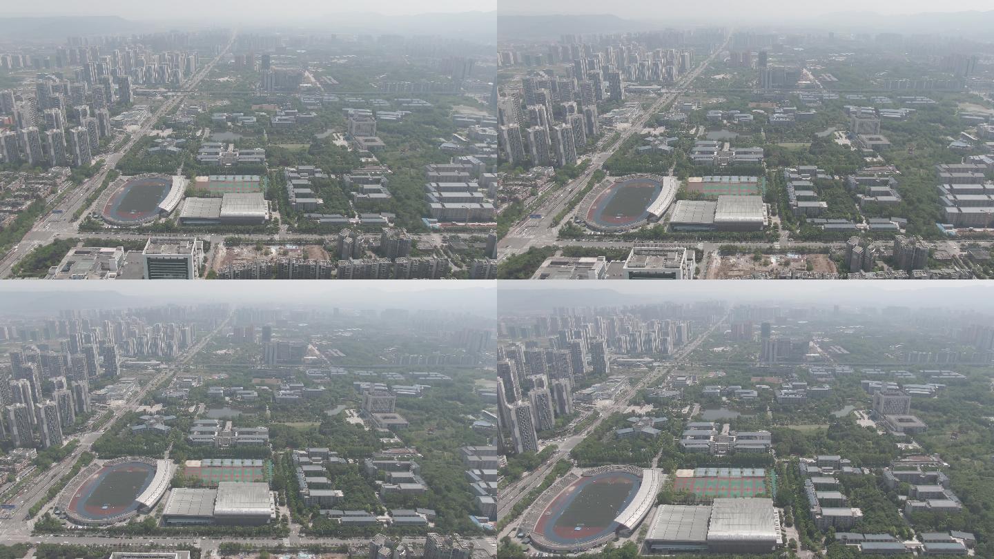 重庆师范大学航拍全景 灰度模式