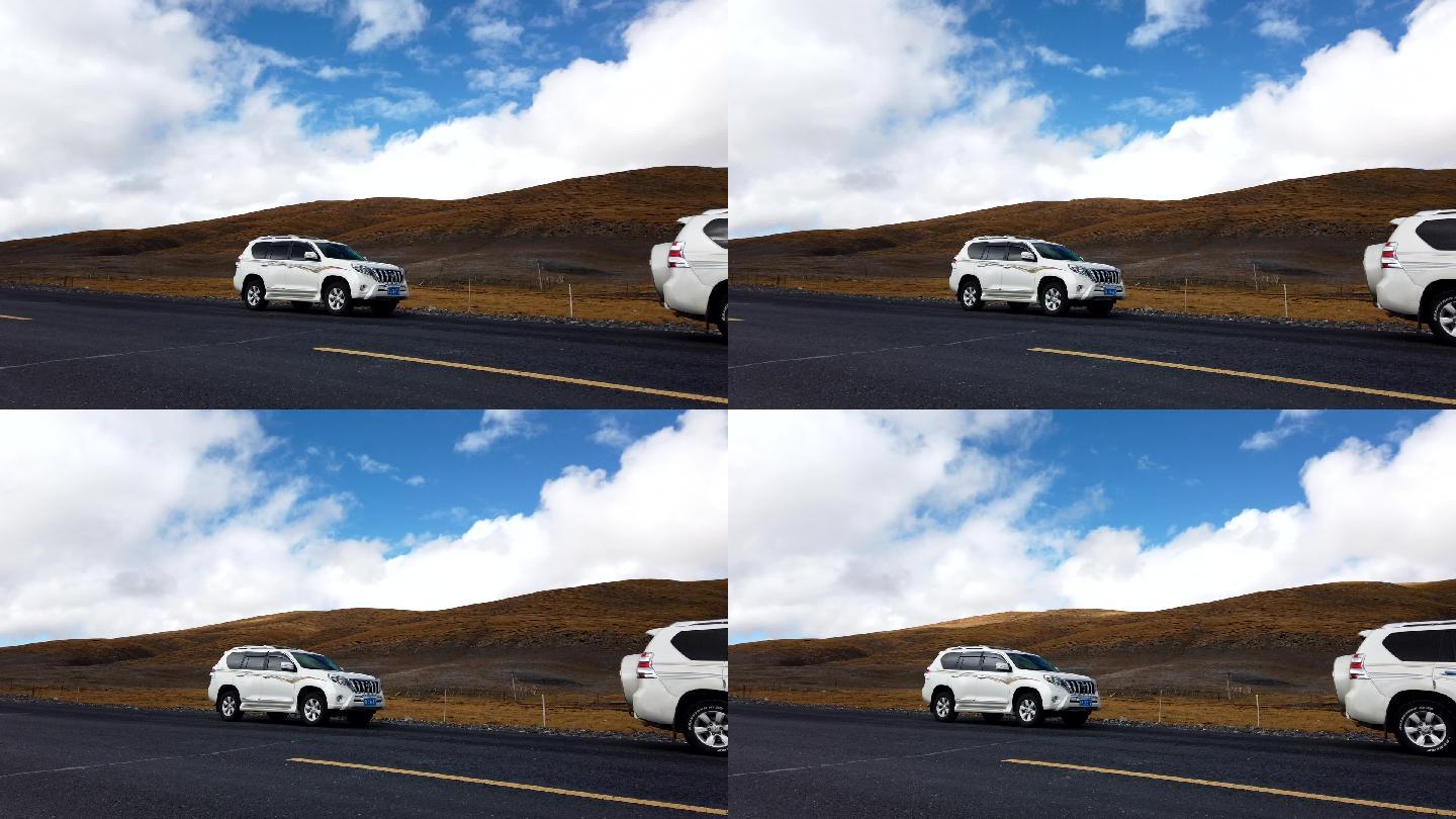 延时摄影：青藏高原可可西里越野车云彩