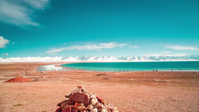 西藏纳木错高原湖泊风光