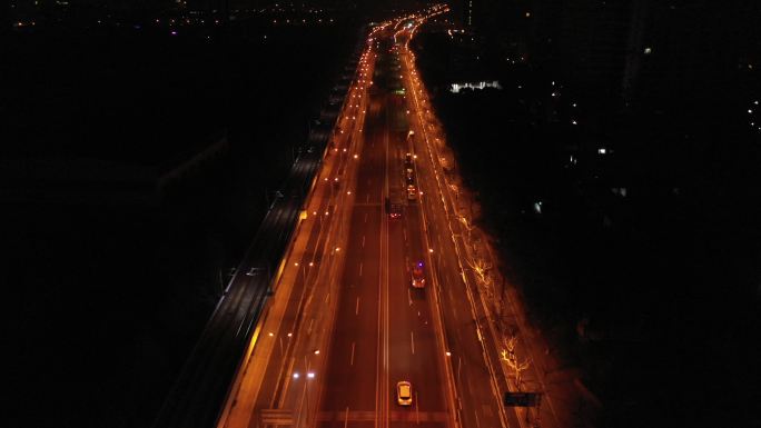 上海高架深夜航拍