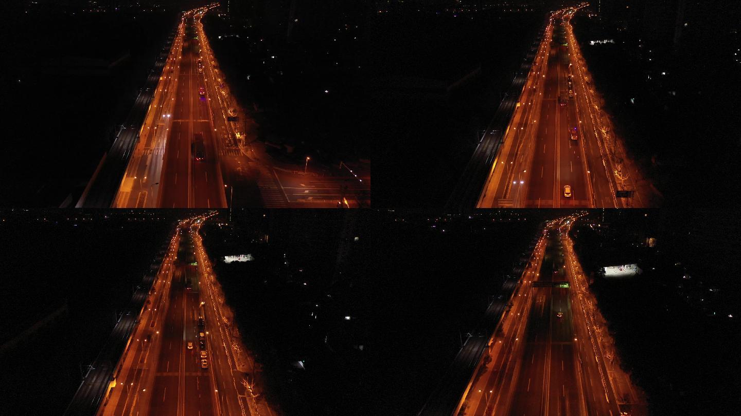 上海高架深夜航拍