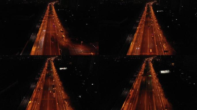 上海高架深夜航拍
