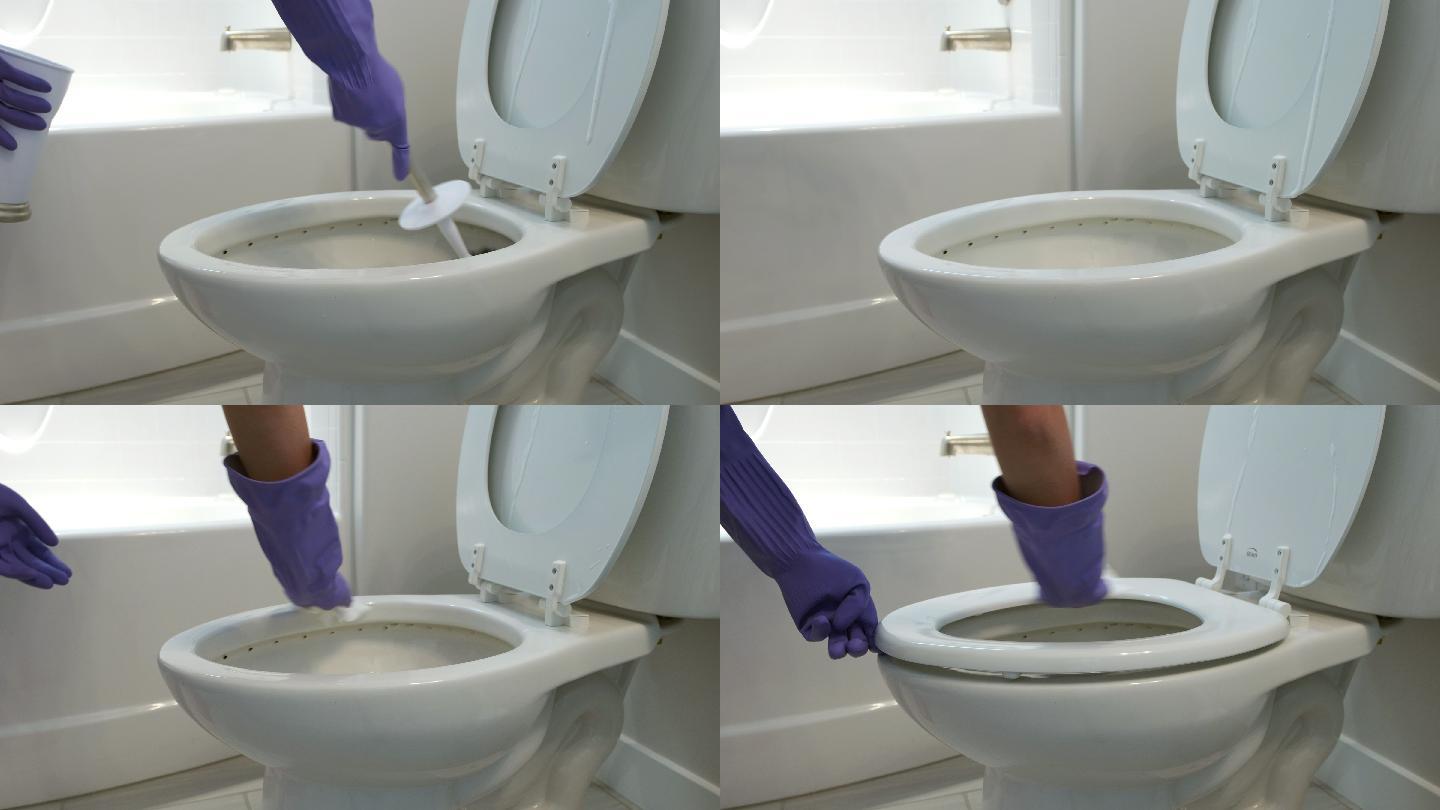 浴室清洁打扫马桶马桶清洁
