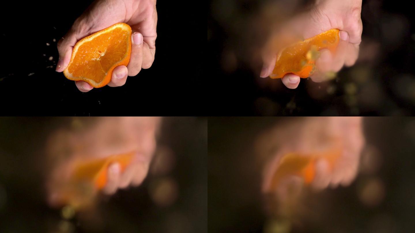 慢动作：相机视图顶部的橙色挤压。
