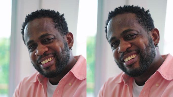 《积极与微笑》中的非洲男性肖像