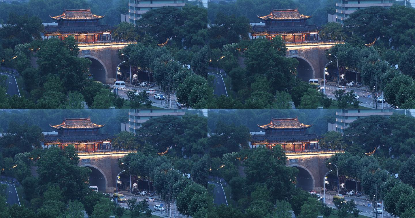 武汉市汉阳区铁门关亮起灯光